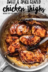 Sweet And Spicy Glazed Chicken Thighs Recipe Sweet And Spicy Chicken Recipes Chicken Thights Recipes