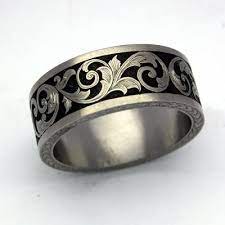 Greek Pattern Laser Engraved Black Tungsten Ring Wedding Heels Mens Wedding Rings Wedding Rings Engraved Wedding Rings