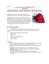 Dna strawberry extraction lab worksheet. Lab Strawberry Dna Extraction