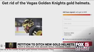 Hey vegas golden knights fans! Fans Start Petition To Get Rid Of Golden Knights New Gold Helmets Sports Fox5vegas Com