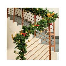 Großhandel Weihnachtsgirlande Grün Weihnachten Rattan Mit Bögen Led Lichtern Weihnachtsdekoration Liefert Neues Jahr Natal Ornament Für Zuhause 270cm