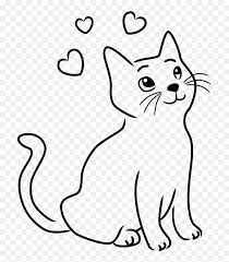 Clipart photo of a kitten playing with a string. Happy Cat Clipart 8 Drawings Black And White Cat Clip Art Hd Png Download Vhv