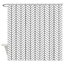 Black And White Fabric Shower Curtain Black And White Herringbone Shower Curtain By Inspirationz Store Cafepress In 2020 Modern Shower Curtains White Shower Curtain Gray Shower Curtains