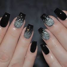 Black Nails Ideas Allthestufficareabout Com Black Nail Designs Black Nails Acrylic Nails Black Nails With Glitter Black Nail Designs Nail Designs Glitter