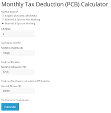Count your tax deductions to see if you save on taxes this year. Malaysian Bonus Tax Calculations Mypf My