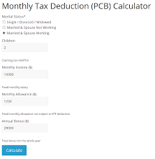 Salary calculation based on malaysia which calculates net salary and monthly commitment, including epf, eis, socso, pcb and monthly commitment calculation. Malaysian Bonus Tax Calculations Mypf My