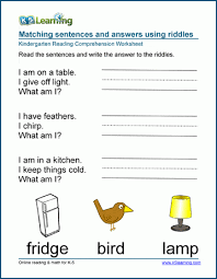 reading sentences worksheets k5 learning