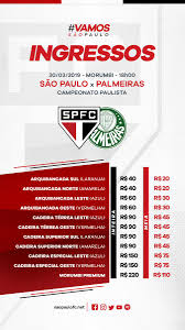 O são paulo busca urgentemente se recuperar neste brasileirão. Sao Paulo Fc On Twitter Vendas Abertas Para Sao Paulo X Palmeiras Garanta Lugar Para Apoiar O Tricolor Na Primeira Partida Da Semifinal Do Campeonato Paulista No Morumbi Vamossaopaulo Compre Online