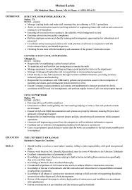 civil supervisor resume samples