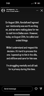 I figured it out. Nicole doesnt want to admit that Kendalls leaked video  gave her the ick so shes holding onto “you lied to me” in the hopes people  will turn on
