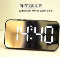 BSCI Audited OEM Small and Simple Digital Alarm Clock Mirror Led Clock  Electronic Table Clock Display Time Temperature
