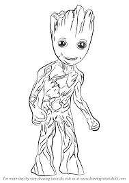 Just print out and have fun with this. Learn How To Draw Baby Groot Marvel Comics Step By Step Drawing Tutorials Baby Groot Drawing Marvel Drawings Avengers Coloring Pages