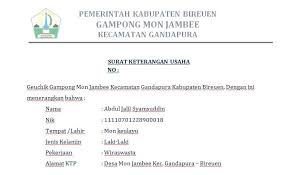 Namun yang perlu anda perhatikan surat keterangan kepala desa ini tidaklah cukup untuk membuktikan kepemelikan atas tanah anda. Contoh Surat Keterangan Usaha Dari Kepala Desa Contoh Surat