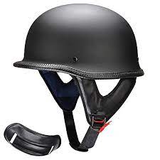 Yescom Dot German Style Motorcycle Half Helmet Open Face Cruiser Chopper Biker Skull Cap Helmet Black M Motorcycle Helmets Half Half Helmets Skull Cap Helmet
