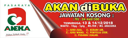 Find jawatan kosong at sungai petani that match with your criteria. Riverfront City Jawatan Kosong Pasaraya Aneka Tarikh Facebook