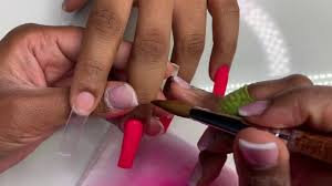 Unikatowe, personalizowane i ręcznie robione przedmioty z materiały i przybory do rękodzieła naszych sklepów. Long Tapered Square Hot Pink Acrylic Nails Youtube