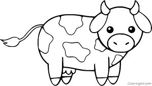 A cow is a nice animal that is calm and friendly. Easy Cute Dairy Cow Coloring Page Coloringall
