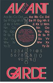 Avant Garde Type Specimen Poster On Behance Typeface Poster Graphic Designer Portfolio Yearbook Themes