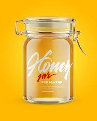 Glass Honey Jar With Clamp Lid Mockup In Jar Mockups On Yellow Images Object Mockups