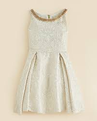 Zoe Girls Beaded Neck Brocade Dress Sizes 7 16 Kids Bloomingdale S Kids Designer Dresses Kids Frocks Kids Frocks Design