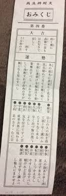 2019 1 15 4番 大吉 銭洗弁天 大吉 おみくじ 洗