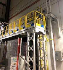 Cold room air curtain , freezer air curtain: Maintenance And Access Platform In A Cold Storage Warehouse Saferack Installations