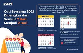 Untuk tanggal merah dibulan mei, juni, juli, agustus, september, oktober, november, dan juga bulan desember selengkapnya bisa anda lihat dalam tabel yang kami paparkan dibawah ini. Cuti Bersama 2021 Dipangkas Dari Semula 7 Hari Menjadi 2 Hari Bumninc