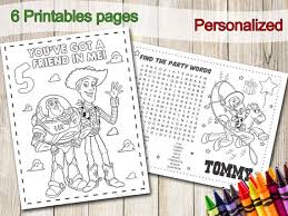 To print out your toy story coloring page, just click on the image you want to view and print the larger picture on the next page. Toy Story Coloring Pages Party Favors Toy Story Birthday Etsy