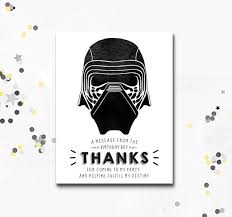 Kylo Ren Thank You Card Two Designs Supplied This Is Such A Lovely Way To Say Thank You To Star Wars Theme Party Inspirational Cards Star Wars Birthday Party