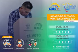 De esta forma, el cne mantiene el horario de votación que establece el código de la democracia de 07:00 a 17:00 en el país, y en el exterior de 09:00 a 19:00. El Tumbaqueno Pa Twitter Atencion Las Elecciones 2021 En Ecuador Contaran Con Un Horario Para Sufragio De Acuerdo Al Ultimo Digito De Su Numero De Cedula Si Es Par El Sufragio Debera