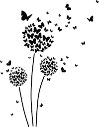 Butterfly Dandelion Ai Eps Jpg Png And Svg Clipart Vinyl Etsy Silhouette Stencil Silhouette Art Butterflies Svg