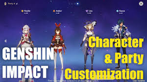 Genshin Impact Character Party Customization Youtube