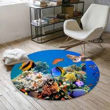 Else Kadser Balikli Akvaryum 3d Yuvarlak Hali 150x150 Cm Fiyati