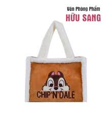 Túi Đeo Vải Lông Hình Sóc Chibi