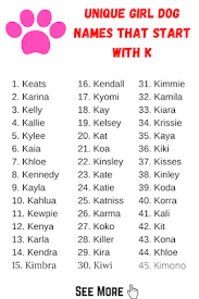 They're ranked in order of popularity from the top ten all the way down to names that barely squeak into the top 1000. Unusual Girl Dog Names Online