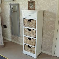 Explore our stunning collection of wicker storage baskets online today and add a rustic touch to your home in no time. Cream Wicker Storage Unit One Drawer Four Baskets