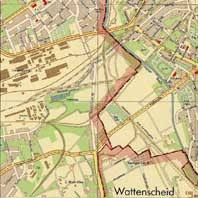 Er liegt im südwesten der stadt und grenzt an die nachbarstädte bochum und gelsenkirchen. Stadtplan 1958