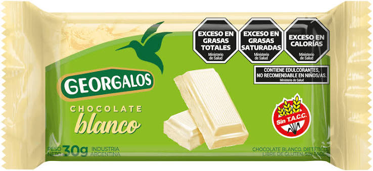 Chocolate Georgalos sin Azúcar Blanco por 30 gramos