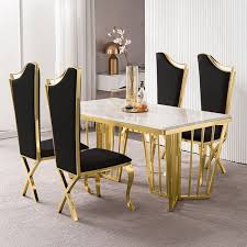 Black Upholstered Dining Chairs Set