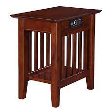 Convenience concepts durango end table with charging station and shelf, english oak/black. Danube Solid Wood End Table And Built In Outlets Mission Chair Chair Side Table Atlantic Furniture