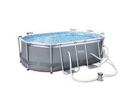 Bestway 9 10 X 6 6 X 33 Power Steel Oval Frame Above Ground Swimming Pool Bestway Above Ground Swimming Pools Oval Pool Bestway