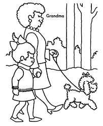 Maybe you would like to learn more about one of these? Walking The Dog With Grandma On Gran Parents Day Coloring Page Netart