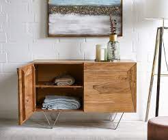 Zeitgenössische wohnzimmer wohnzimmer design esszimmer anrichte moderne zimmer sideboard as important furniture piece in your house. Sideboard Wyatt 115x45x75 Akazie Natur Beine Edelstahl Moderne Einrichtungsideen Gunstig Bei Mobel Modern