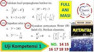 Berilah tanda s atau b pada soal berikut ini. Uji Kompetensi 1 Nomor 14 15 16 17 18 19 Kelas 9 Smp Mts Perpangkatan Bentuk Akar Halaman 58 59 Youtube
