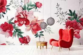 Was sie mit ihrer neuen kolumne auf wohnglück.de vorhat und weshalb ein altes pfarrhaus eine besondere. Invasion Der Roten Blumen Wohnzimmer Tapeten Fototapete Furs Wohnzimmer Tapeten Von Fixar Fototapeten