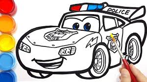 You can choose among the easy designs for your younger students and more detailed ones appropriate for older kids. Draw A Police Car Lightning Mcqueen For Kids Cars Coloring Pages Easy Painting Youtube