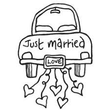 Rubber Stamp Just Married Hochzeit Auto Hochzeit Zeichnung Clipart Hochzeit