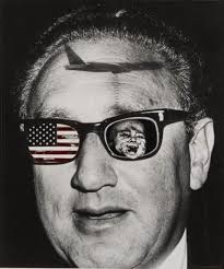 Henry Kissinger banners and cart