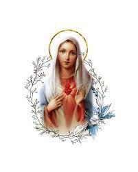 Immaculate Heart Of Mary Printable Catholic Image Blessed Virgin Mary Illustration Art Marian Devotion Wall Art By Benedictaboutique Mother Mary Images Catholic Images Catholic Art