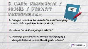 Sebagai bahan perkongsian tentang bahasa melayu standard. Bahasa Klasik Kepada Bahasa Melayu Standard Part1 Youtube